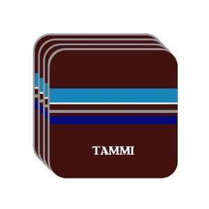 Personal Name Gift   TAMMI Set of 4 Mini Mousepad Coasters (blue 