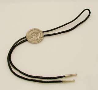Description Bolo Tie Indian Head Penny Pendant Replica Leather