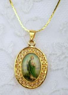 This is a beautiful religious St. Jude pendant and necklace