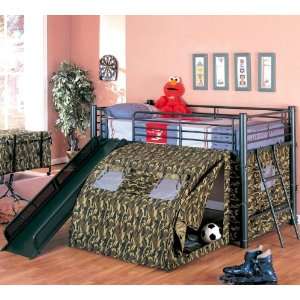  Camouflage Metal Fun Loft Bunk Bed With Metal Construction In Green 