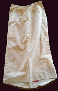   Magnificent pair Antique TABERNACLE CURTAINS   white satin glass bead