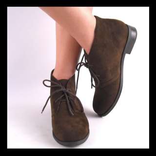 NEW BROWN LACEUP WOMENS ANKLE DESERT BOOTS  