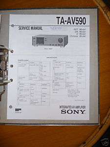 Service Manual Sony TA AV590 Amplifier, ORIGINAL  