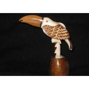  Ivory Toucan Tagua Nut Figurine Carving, 3.6 x 2.8 x 2 