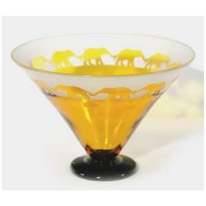  Correia Designer Art Glass, Bowl amber Elephants