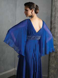 Long sleeve V neck Royal Blue Bridesmaid Formal Evening Party Prom 
