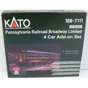  Kato 106 7111 PRR Broadway Limited 4 Car Set Toys & Games
