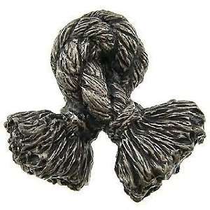  Solid Pewter Pull   Antique Style Braided Ropes Knob 1 3/4 