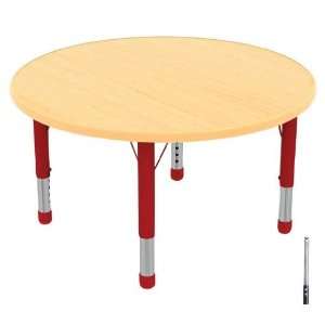   Table with Maple Edge and Red Toddler Legs Nylon Swivel Glides Home