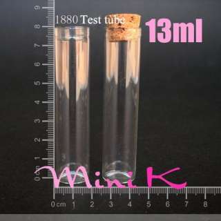 10 1000p Glass Bottle Vial Cork 13ml Test tube 1880  
