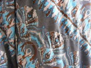 Vtg 70s OP Art Grey Blue Print ARTIST Dress M/L  
