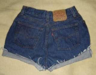 LEVIS Vtg CUT OFF High Waisted Waist DENIM Jeans Hotpants SHORTS 