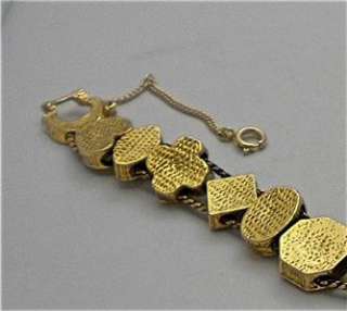   Victorian Revival 14 Charms Chain Slide Bracelet 7 Long  