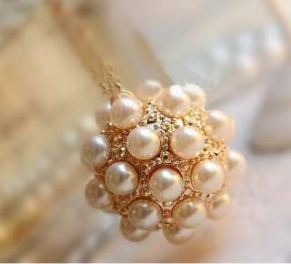 Gold Color Pearl Luck Ball Korean Fashion Necklace Z494  