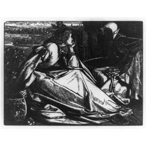   Woman, facing skeleton symbolizing death / Dall 1867