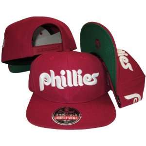 Philadelphia Phillies Maroon Snapback Adjustable Plastic Snap Back Hat 