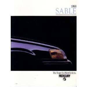    1988 MERCURY SABLE Sales Brochure Literature Book Automotive