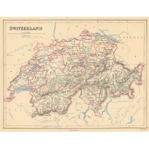  Appleton 1874 Antique Map of Switzerland
