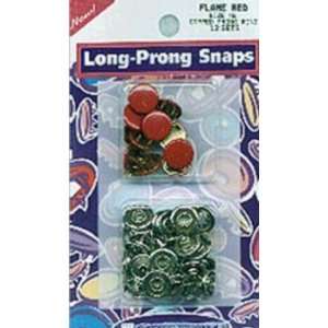  Capped Long Prong Snaps Size 16 10/Pkg Flame Red