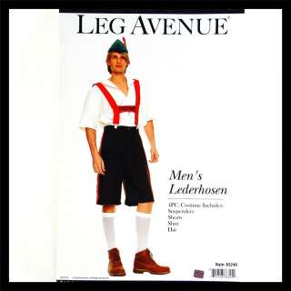 Mens 4pc LEDERHOSEN Oktoberfest German Bavarian Leg Avenue 83240 Adult 