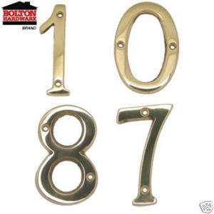 Solid Bright Polished Brass House Address Number  
