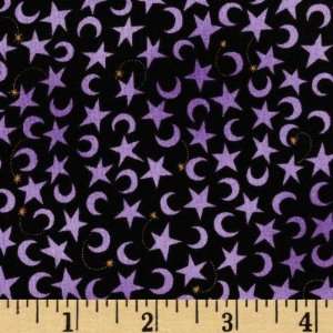  44 Wide Moon Dancers Stars & Moons Purple Fabric By The 