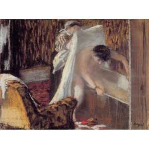  Oil Painting Woman Leaving Her Bath Edgar Degas Hand Painted 