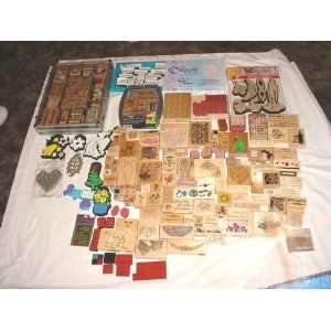  Large Lot of 262+ Mounted Rubber Stamps 