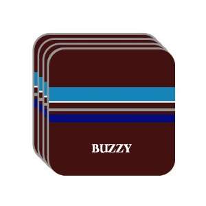 Personal Name Gift   BUZZY Set of 4 Mini Mousepad Coasters (blue 