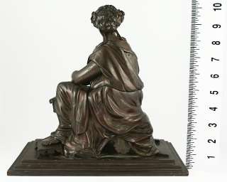 WELL CAST BRONZE CLASSICAL YOUNG WOMAN SCULPTURE 1800s  