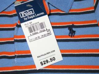    Polo Shirt Blue/Orange Boys 9m Spring Summer Baby Clothes  