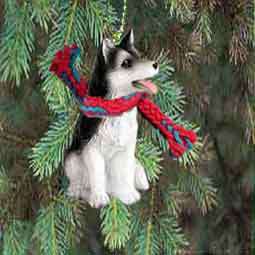 Siberian Husky Bl/Wh /w Brown Eyes Holiday Ornament New  