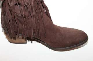   Western Couture Denise Brown Leather Fringe Boots 9.5m NWOB $495