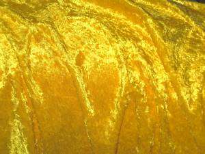 Crushed Panne Brt Yellow Velvet 60poly fabric by yard  