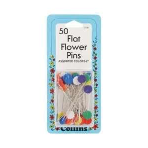   Colored Flat Flower Pins 2 50/Pkg C135; 2 Items/Order
