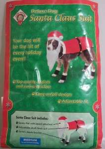 Deluxe Dog Santa Claus Suit Outfit Holiday sz Med NEW  