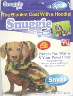 Snuggie for Dogs/Camo ~ The Coat With a Hoodie SM *NEW  