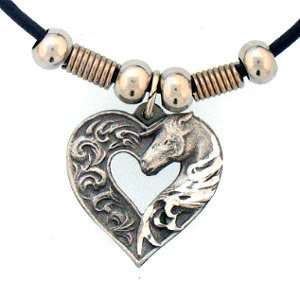  Earth Spirit Necklace   Horse in Heart