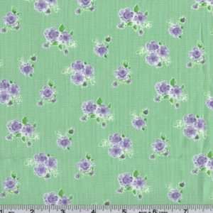  45 Wide Sun Drop Small Bouquets Mint Fabric By The Yard 