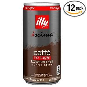 illy issimo Coffee Drink, Caffè (No Sugar), 6.8 Ounce Cans (Pack of 