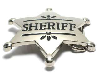 1264 SHERIFF BADGE LAW ENFORCEMENT CUSTOM CHROME BELT BUCKLE  