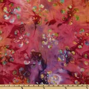  43 Wide Indian Batik Floral Abstract Fuschia Fabric By 