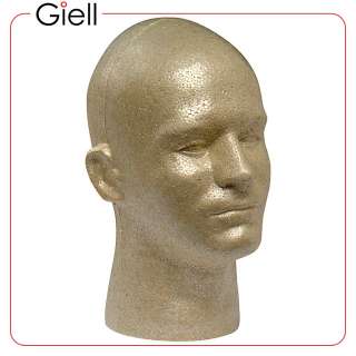 Giell Styrofoam Foam Mannequin Wig Head Display Male   Tan Color 