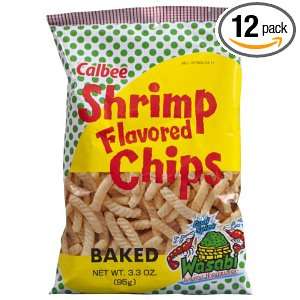 Calbee Shrimp Chips, Wasabi, 3.3 Ounce (Pack of 12)  
