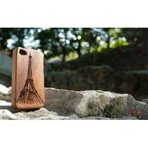  Natural Wood Case for iPhone 4/4S / Walnut / Eiffel Sketch 
