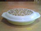 Pyrex   GREEN VERDE   1 QT Divided DISH (063) & Divided Glass LID 
