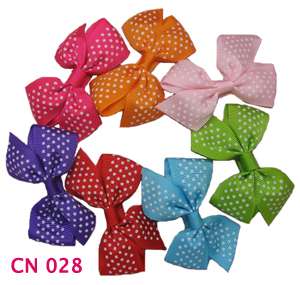 New 2.4 inch Girls Baby Large strip Hair Bow Clip flower hairpin 