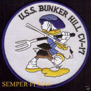 USS BUNKER HILL CV 17 PATCH US NAVY CVS minute man duck  