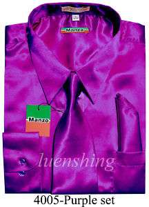 New Mens sateen dress shirt Purple 15 32/33 M  