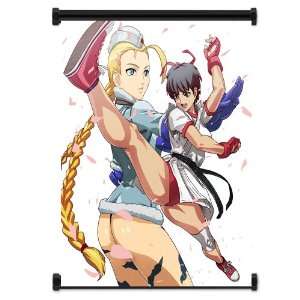  Street Fighter Anime Game Cammy and Sakura Fabric Wall 